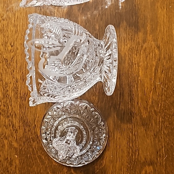 Hofbauer Byrdes Crystal Creamer & Sugar Set with Tray - Perfect Condition - Picture 4 of 5